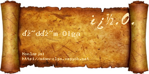 Ádám Olga névjegykártya